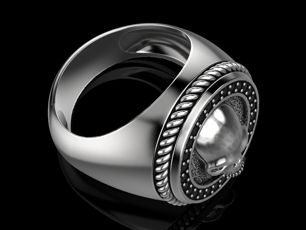 Skulls ring 3 3D print model_5