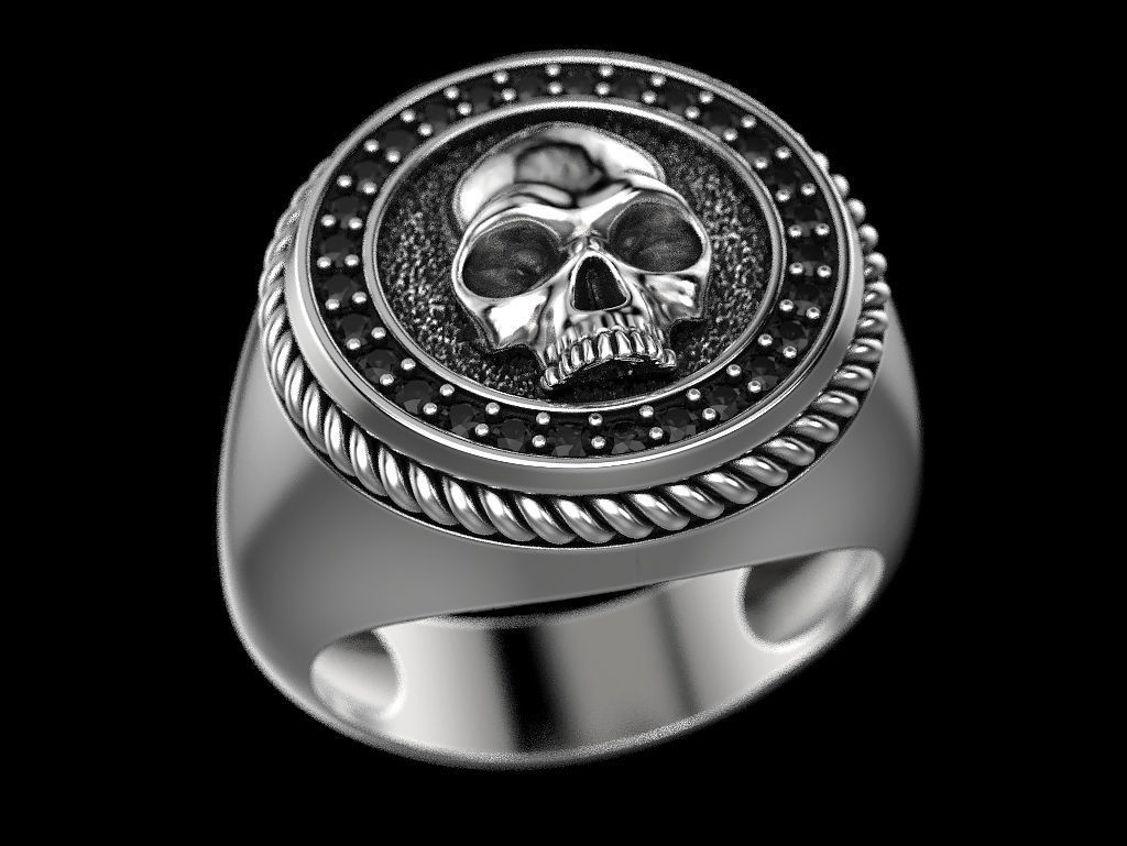 Skulls ring 3 3D print model_1