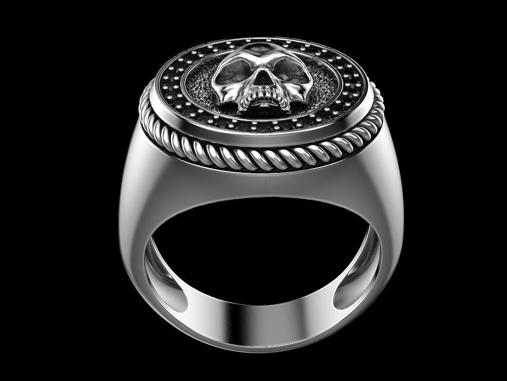 Skulls ring 3 3D print model_3