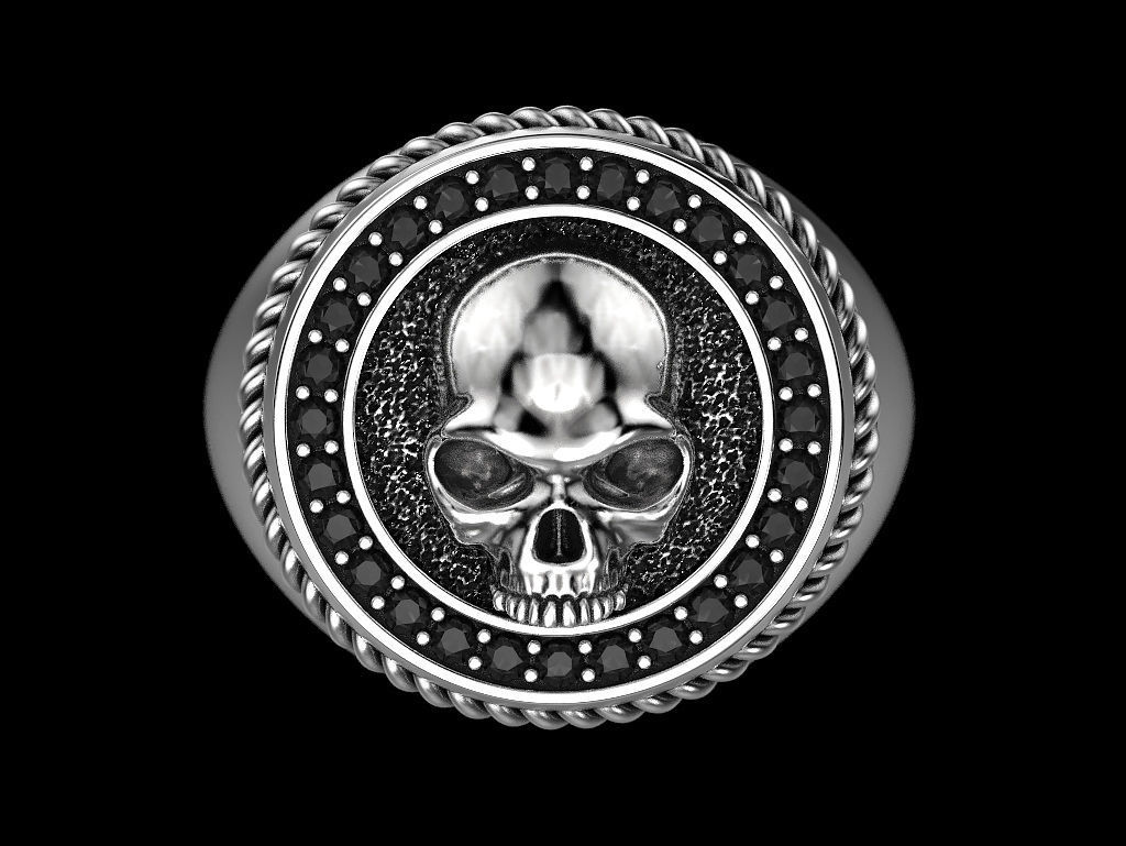 Skulls ring 3 3D print model_2