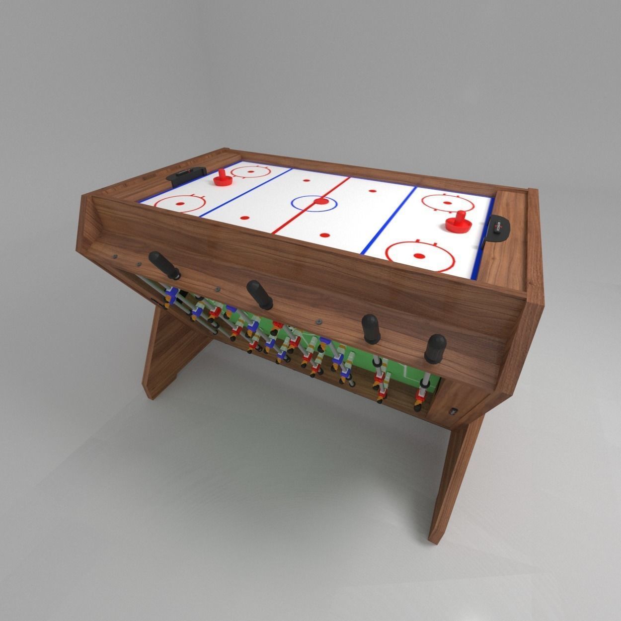 Game table 3 in 1 football air hockey billiards 3D model_2