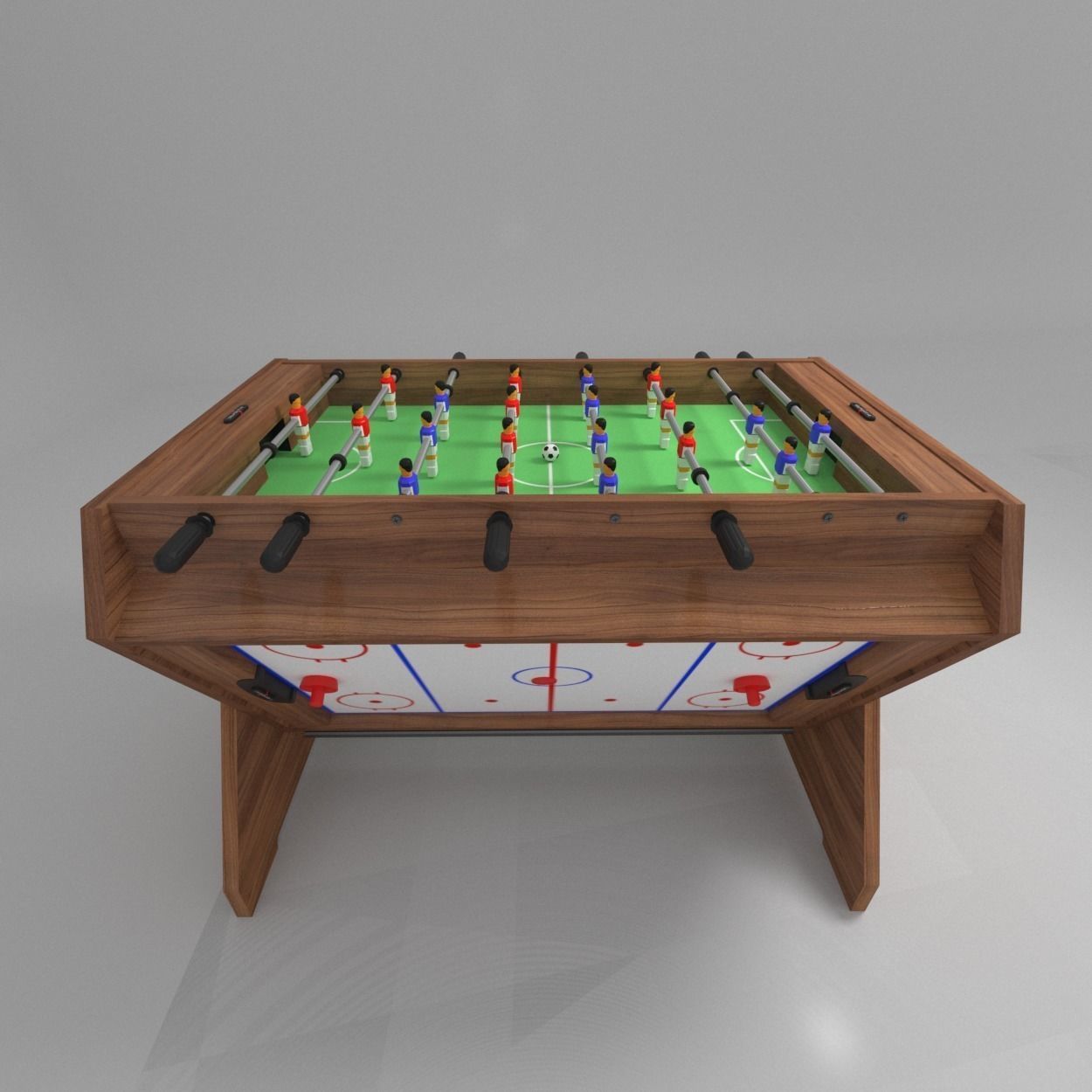 Game table 3 in 1 football air hockey billiards 3D model_1