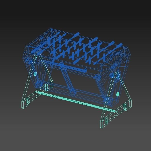 Game table 3 in 1 football air hockey billiards 3D model_4