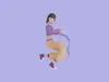 Stylized 3D Rhythmic Gymnast Dancer - Cartoon Woman 3D model | CGTrader