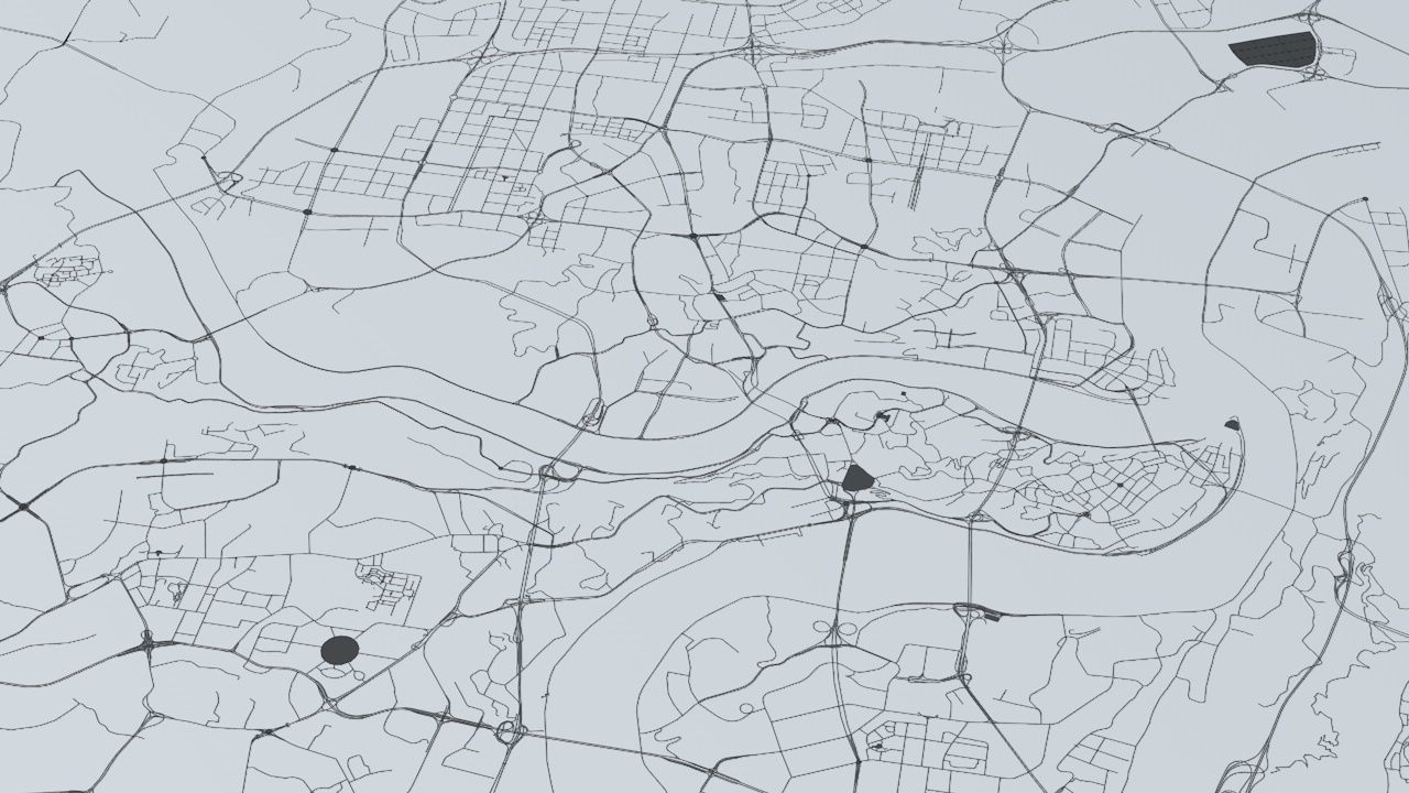 Chongquing Road Network and Streets 3D model_3