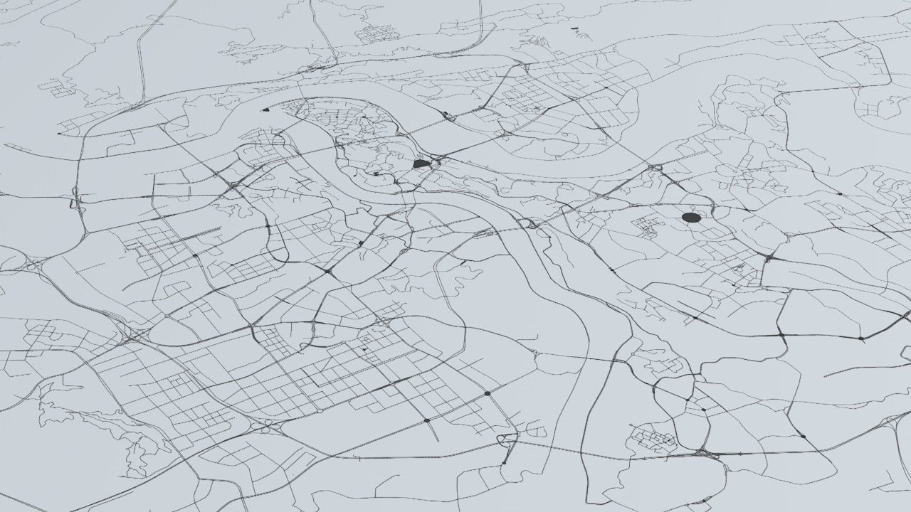 Chongquing Road Network and Streets 3D model_2