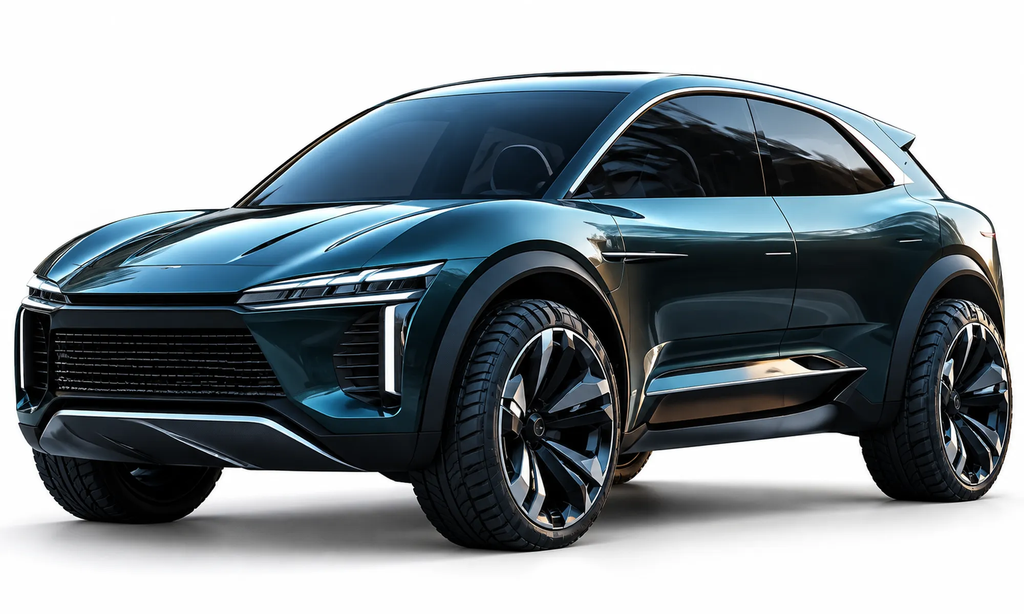 Futuristic Dark Teal Electric SUV Concept 004 3D model | CGTrader