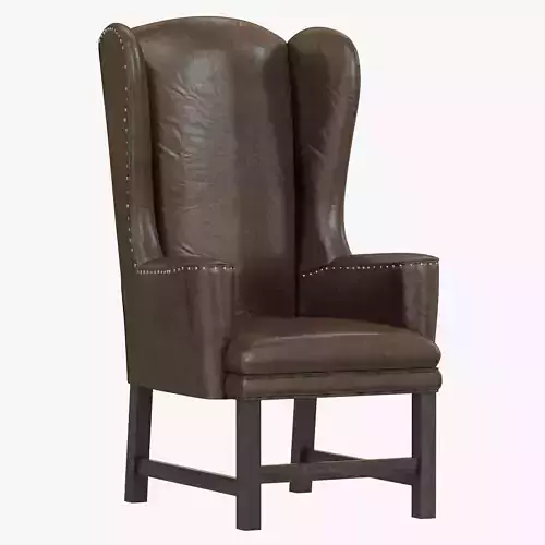 Restoration Hardware Belfort Wingback Leather Armchair 3D model
