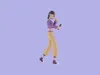 Stylized 3D Female Dancer Walking - Surprise Phone Look 3D model | CGTrader