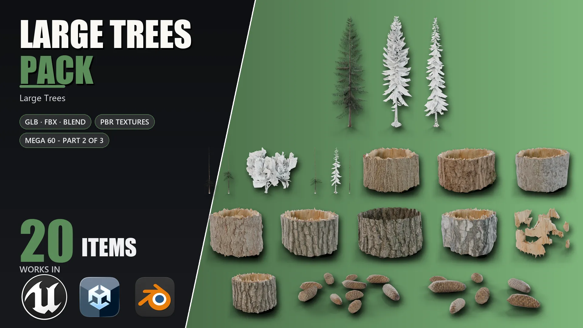 Large Trees Pack Mega 60 Part 2 of 3 3D model | CGTrader