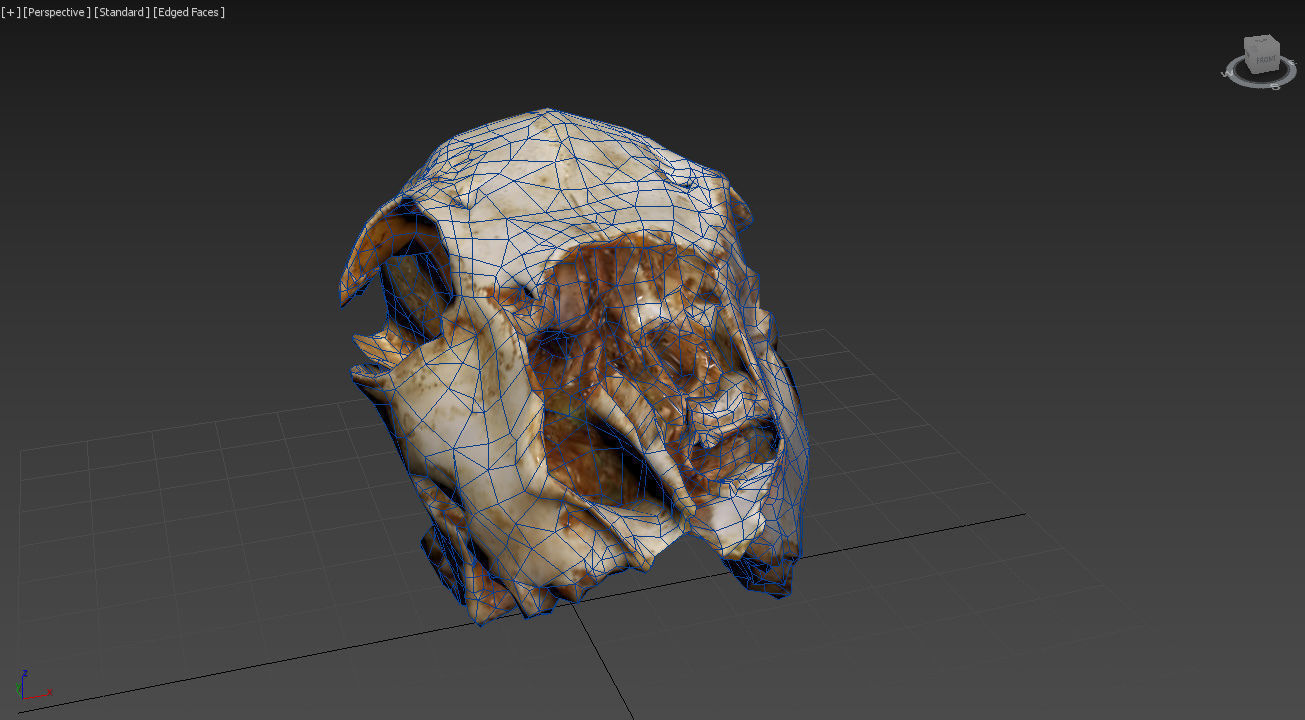 Scanned photorealistic old broken sheep skull Low-poly 3D model_15