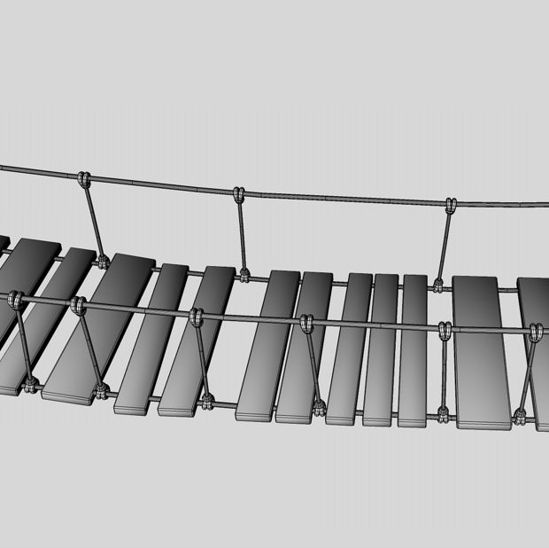 Rope Bridge 3D model_9