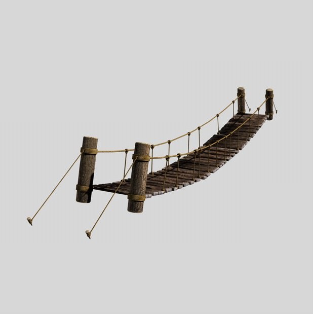 Rope Bridge 3D model_5