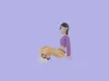 Stylized 3D Female Dancer Floor Sitting - Cartoon Woman 3D model | CGTrader