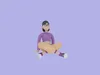 Stylized 3D Female Dancer Floor Sitting - Cartoon Woman 3D model | CGTrader