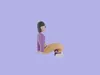 Stylized 3D Female Dancer Floor Sitting - Cartoon Woman 3D model | CGTrader