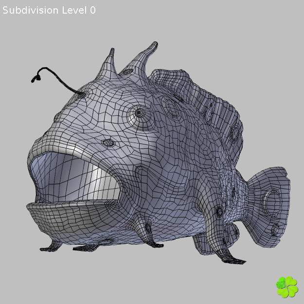 Antennarius rigged low poly Low-poly 3D model_28