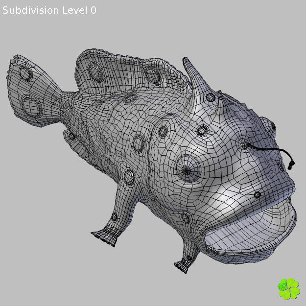 Antennarius rigged low poly Low-poly 3D model_26