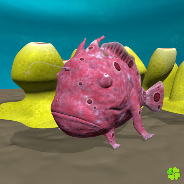 Antennarius rigged low poly Low-poly 3D model_6