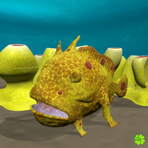 Antennarius rigged low poly Low-poly 3D model_16