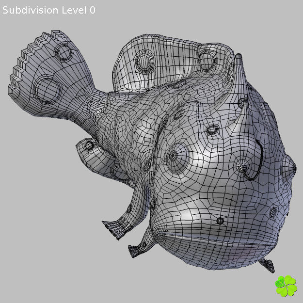 Antennarius rigged low poly Low-poly 3D model_30