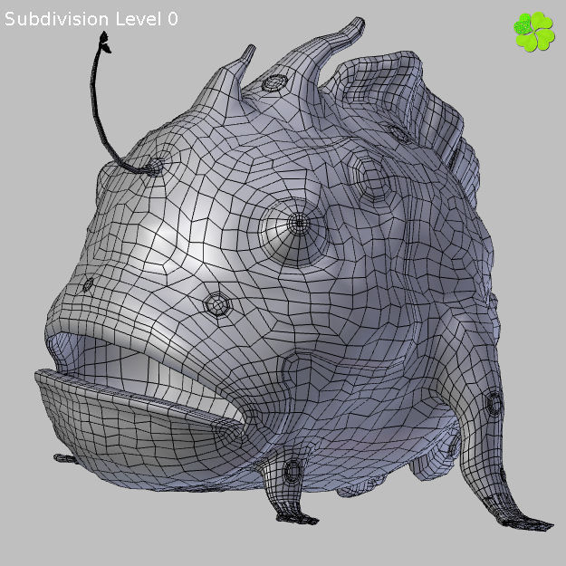 Antennarius rigged low poly Low-poly 3D model_32