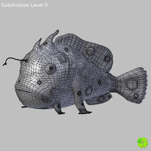 Antennarius rigged low poly Low-poly 3D model_24