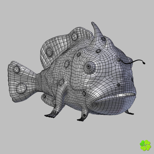 Antennarius rigged low poly Low-poly 3D model_21