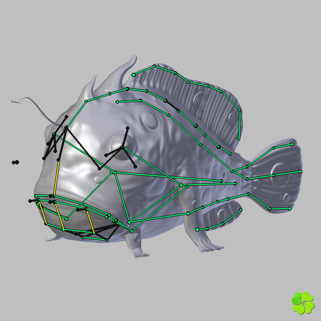 Antennarius rigged low poly Low-poly 3D model_40