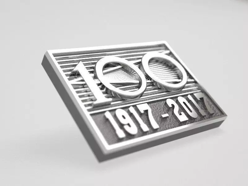 100 years of October - original badge 3D print model_0