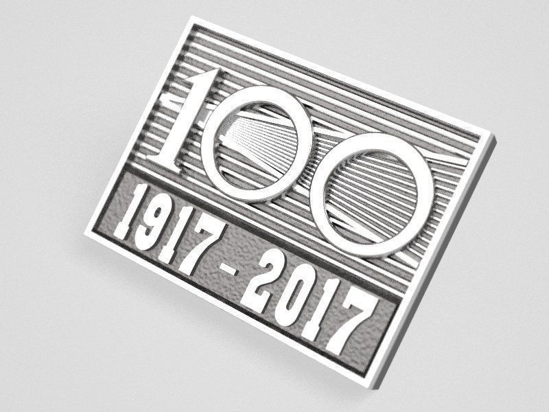 100 years of October - original badge 3D print model_1