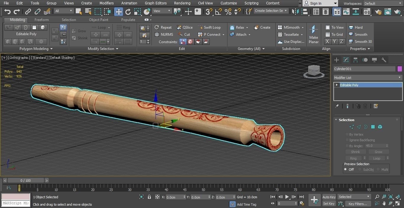 Sopilka Music Instrument Low-poly 3D model_3