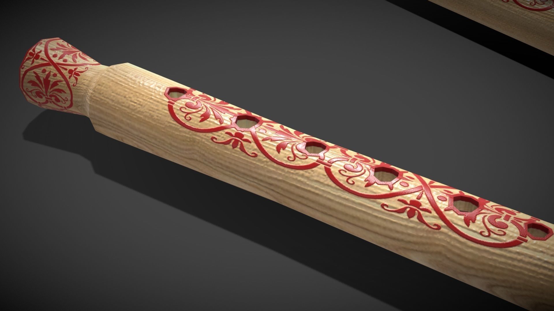 Sopilka Music Instrument Low-poly 3D model_7