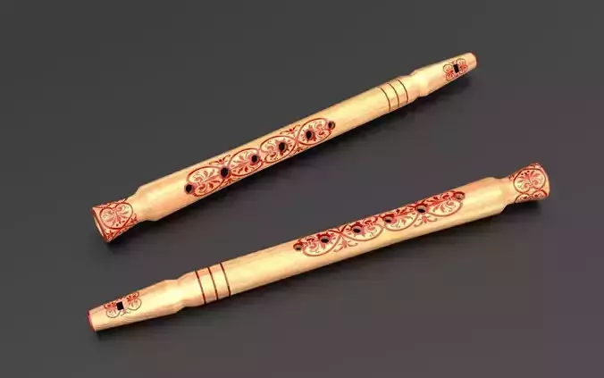 Sopilka Music Instrument Low-poly 3D model