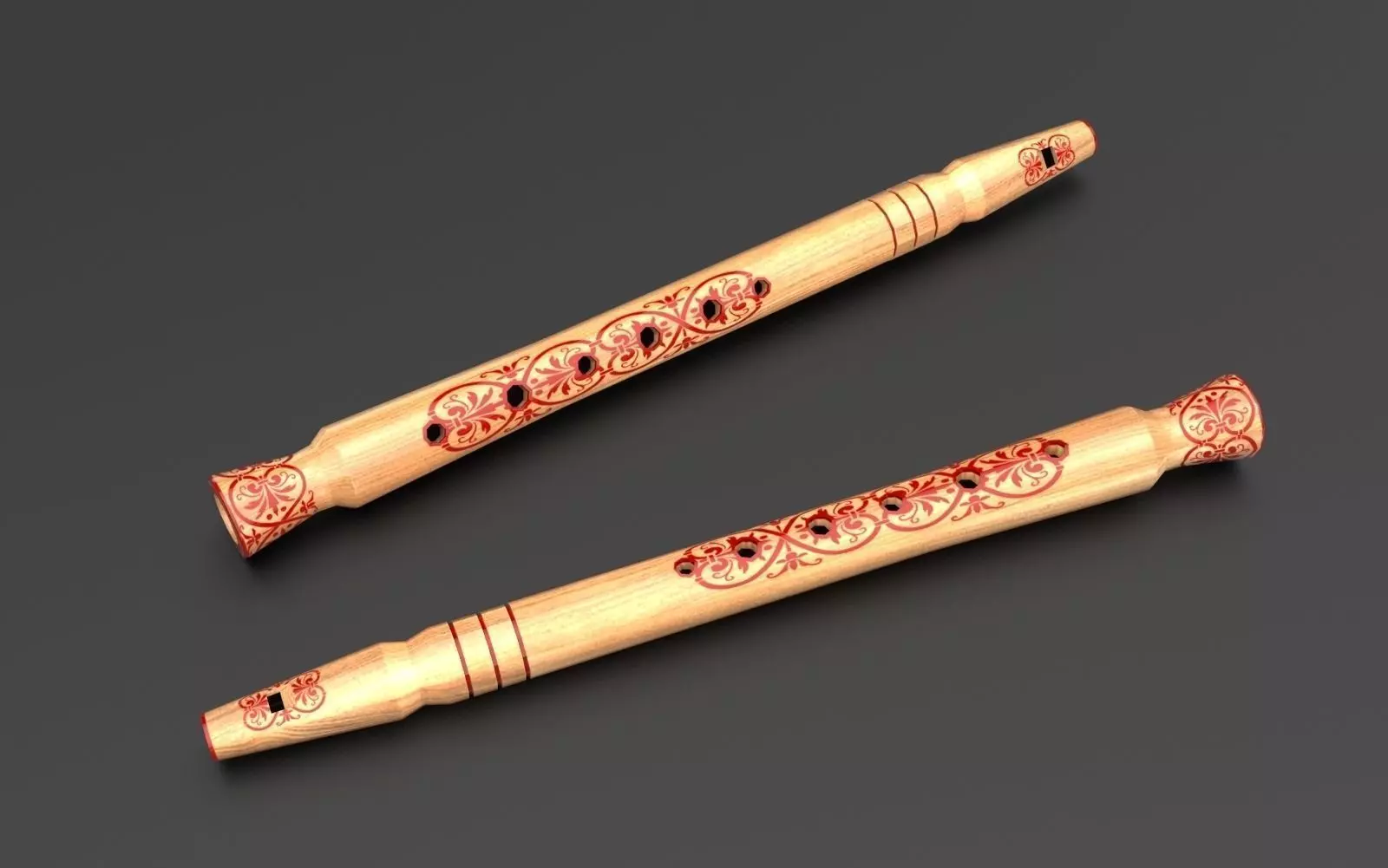 Sopilka Music Instrument Low-poly 3D model_0