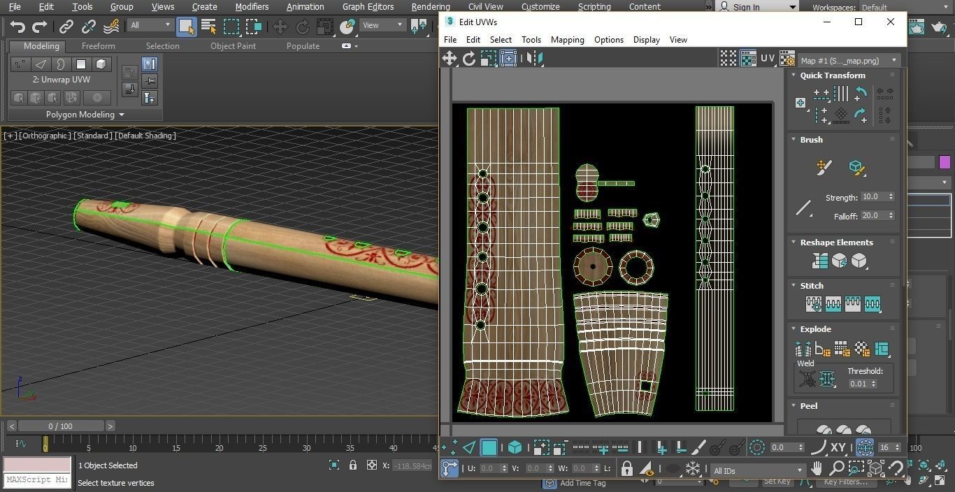 Sopilka Music Instrument Low-poly 3D model_2