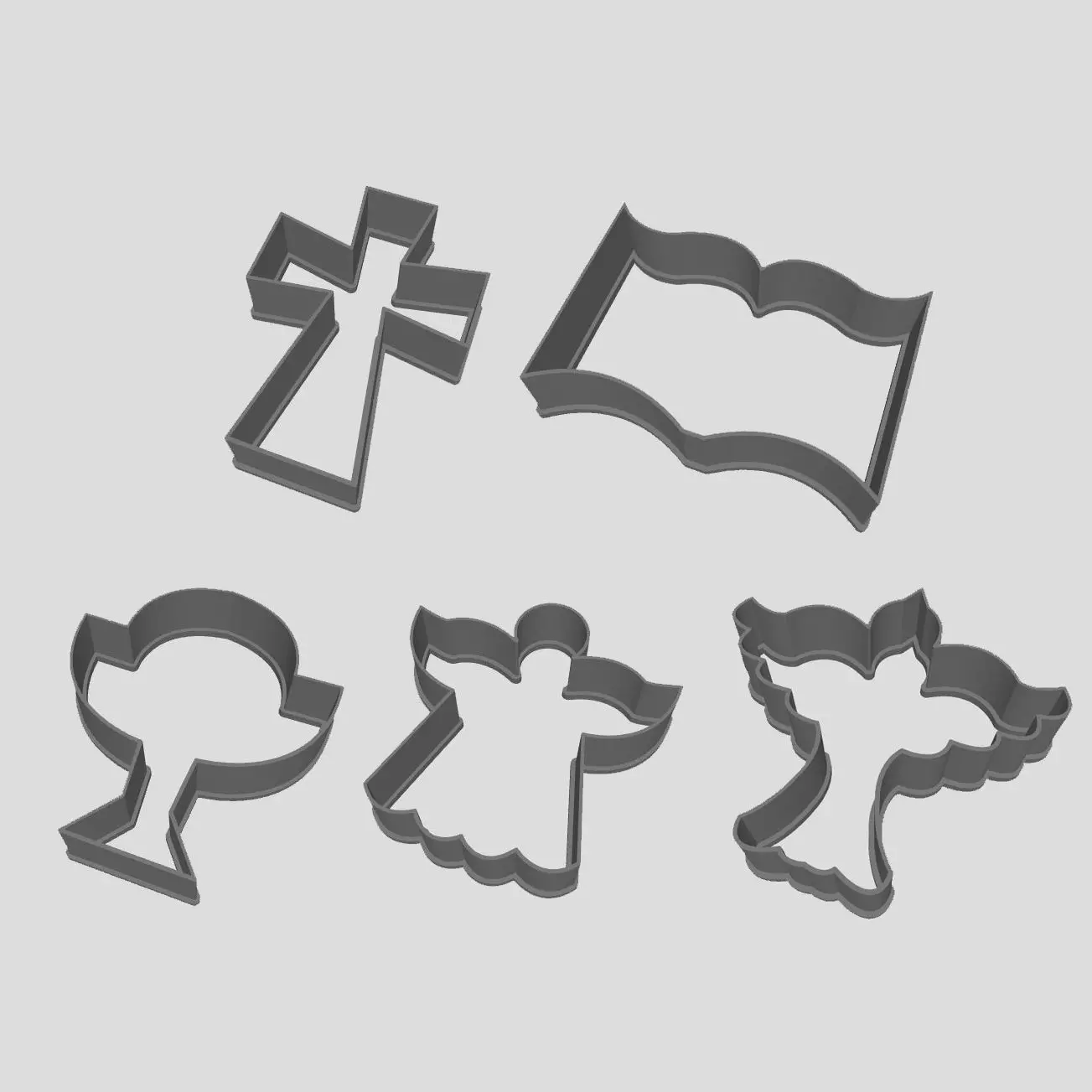 Communion cookie cutter comunion kit cortantes galletas 3D print model