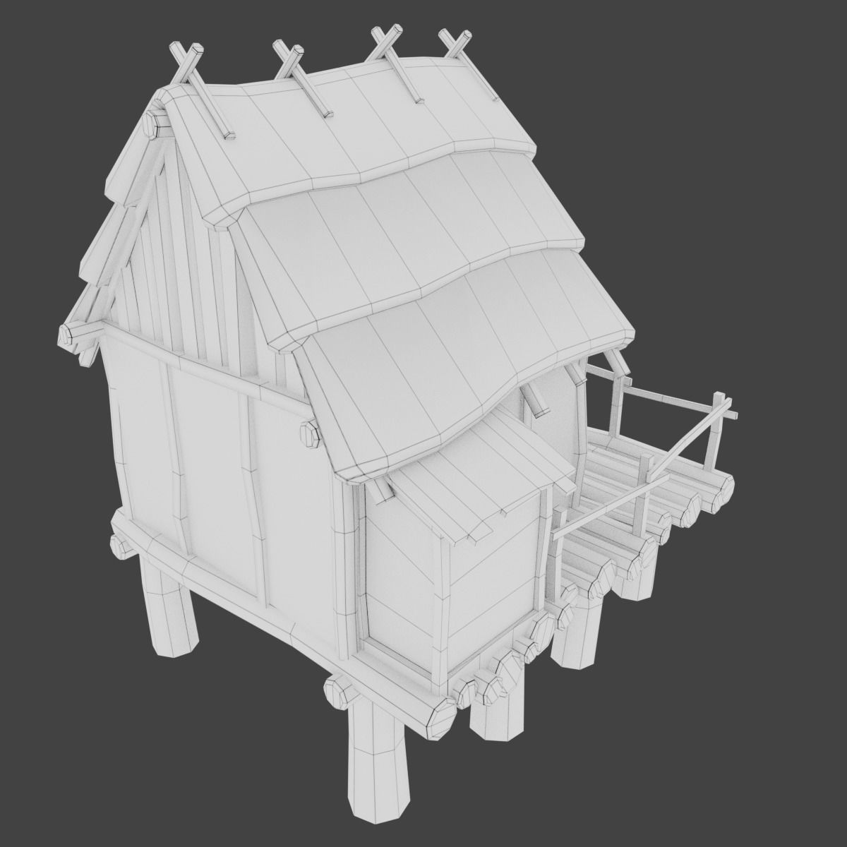 Celtic Storehouse PBR Low-poly 3D model_10