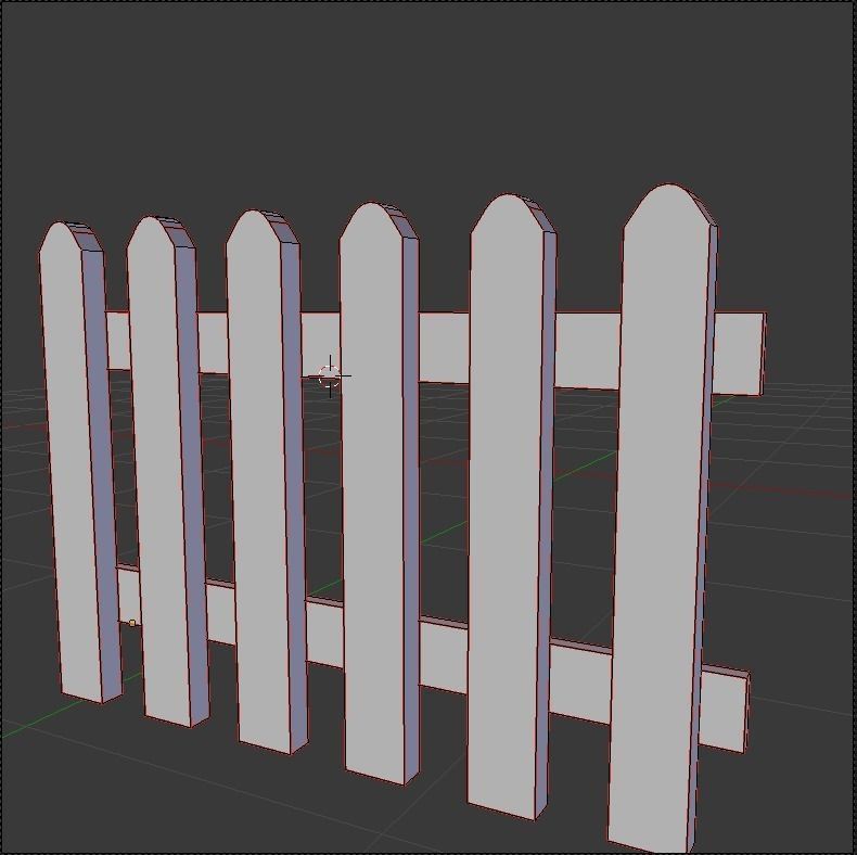 Fence Wood Free 3D model_1