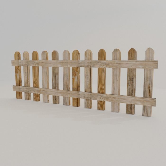 Fence Wood Free 3D model_2