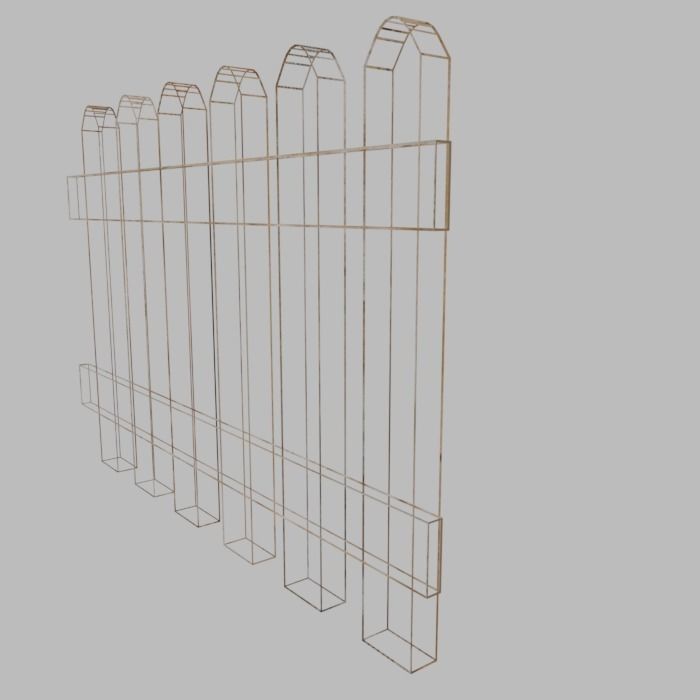Fence Wood Free 3D model_3