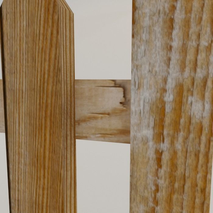 Fence Wood Free 3D model_4