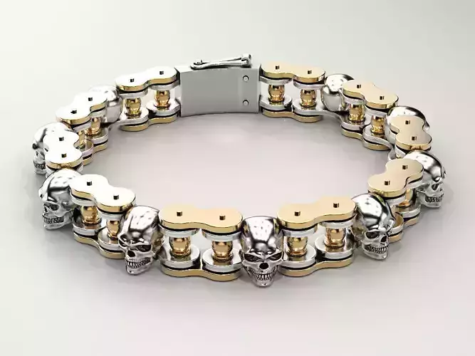 Skull Bracelet 3 3D print model