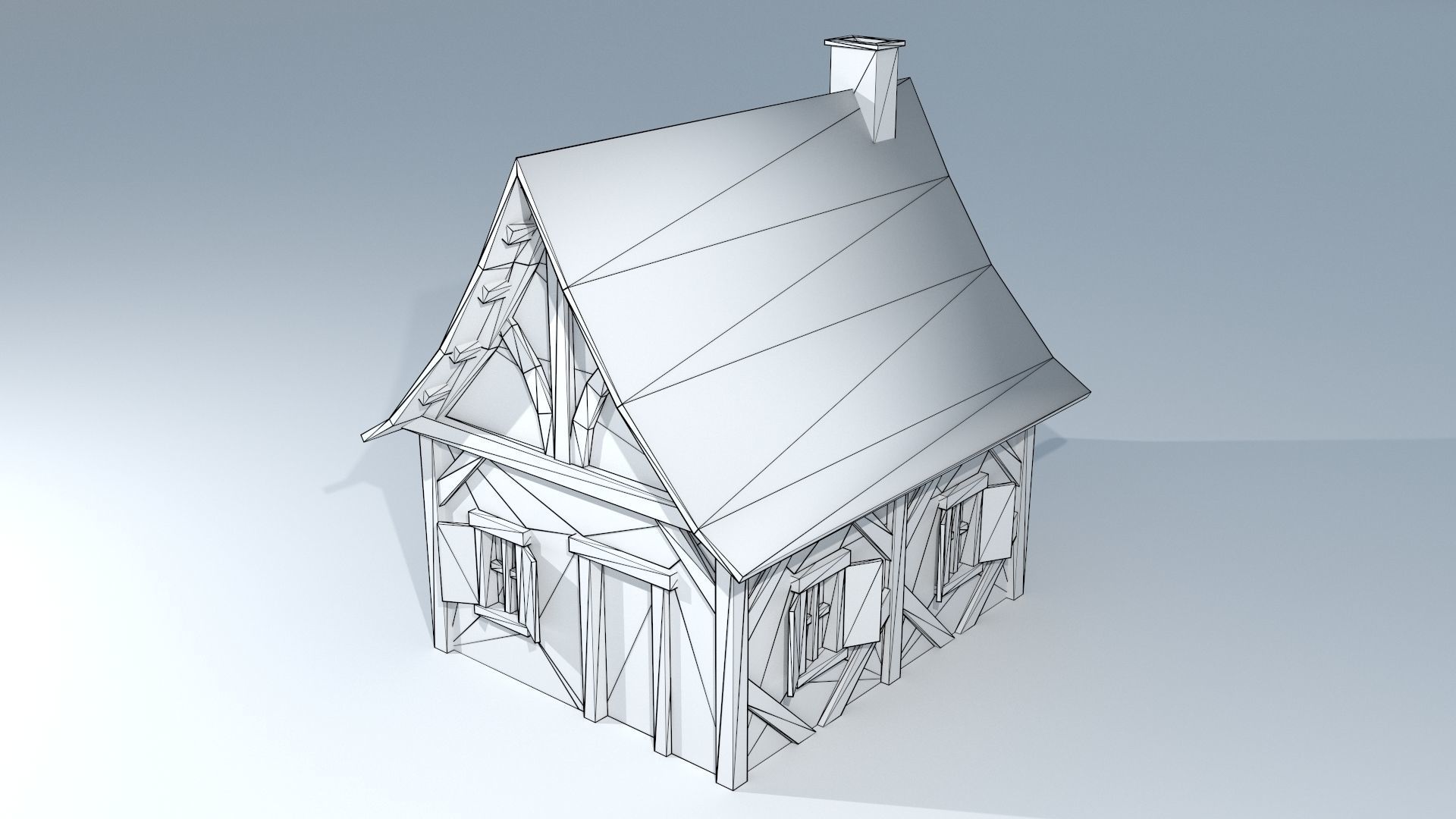 Medieval House 1 Low-poly 3D model_14