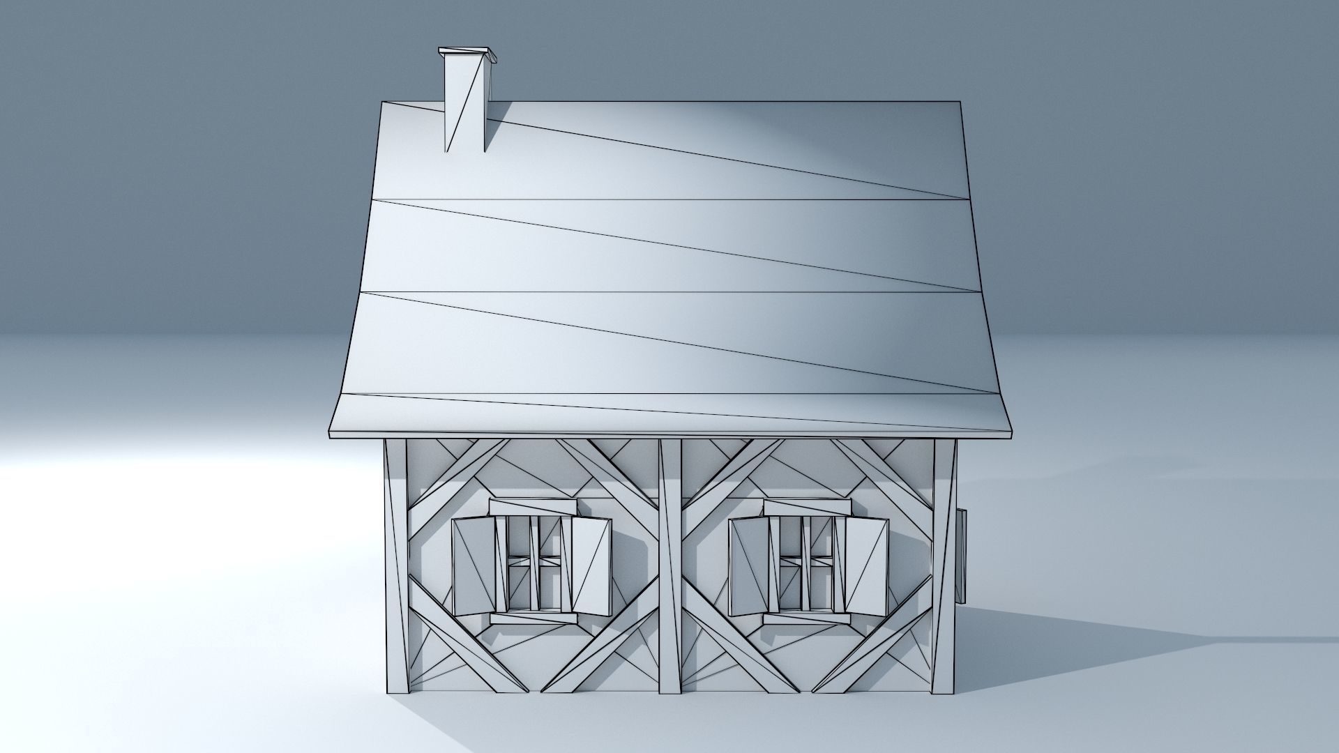Medieval House 1 Low-poly 3D model_10