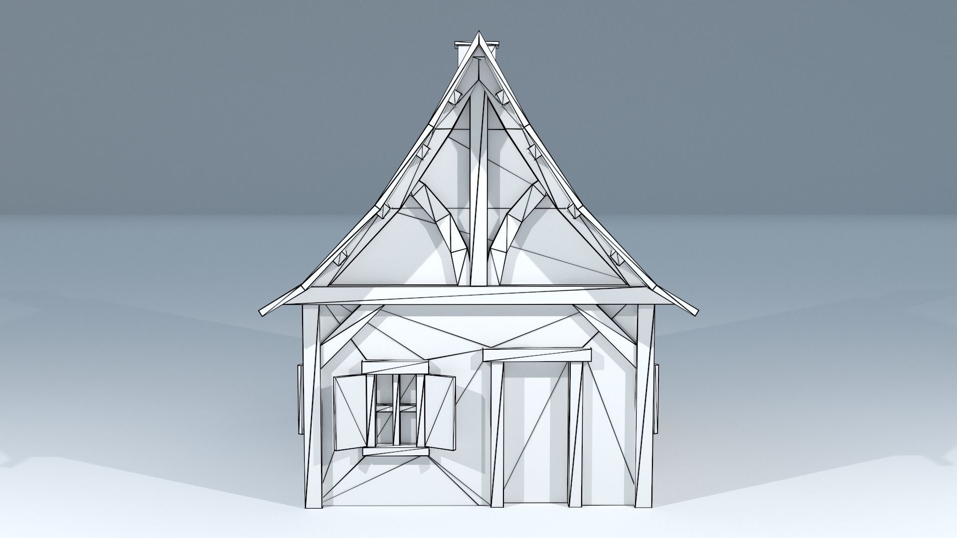 Medieval House 1 Low-poly 3D model_15