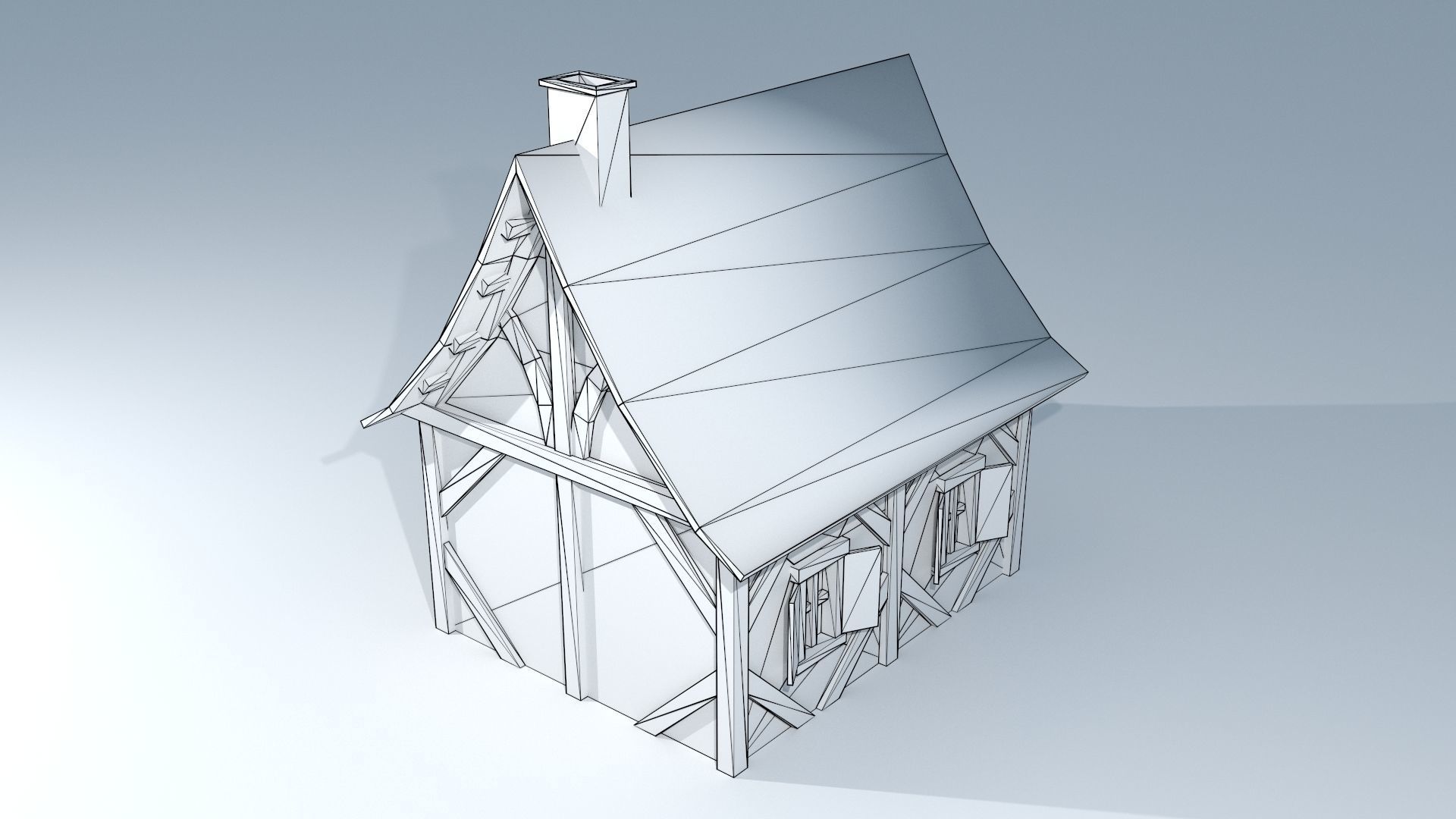 Medieval House 1 Low-poly 3D model_11