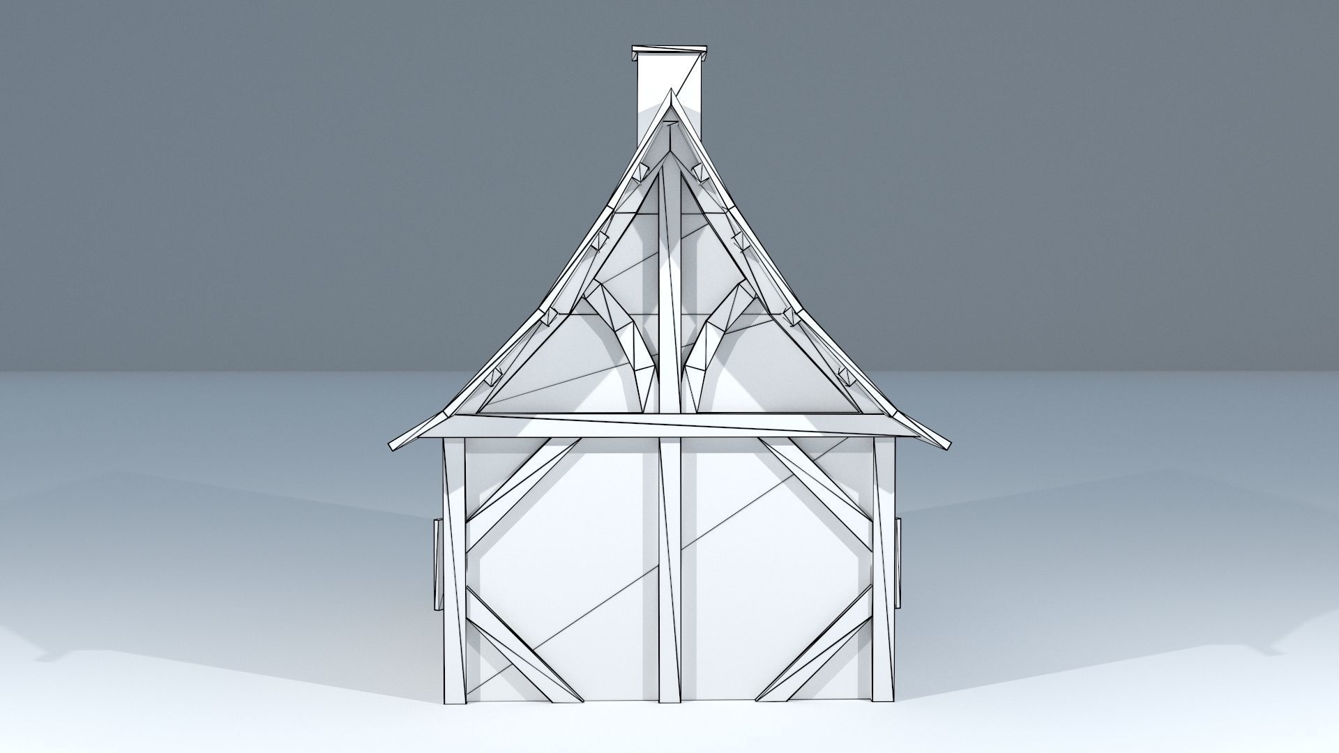Medieval House 1 Low-poly 3D model_12