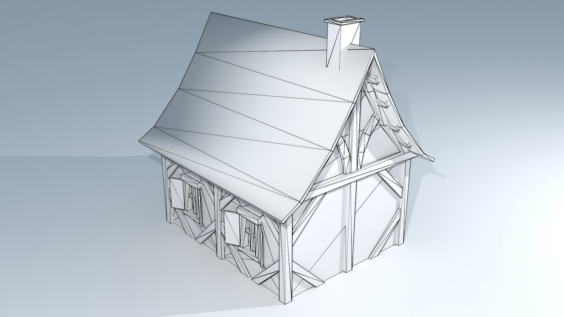 Medieval House 1 Low-poly 3D model_13