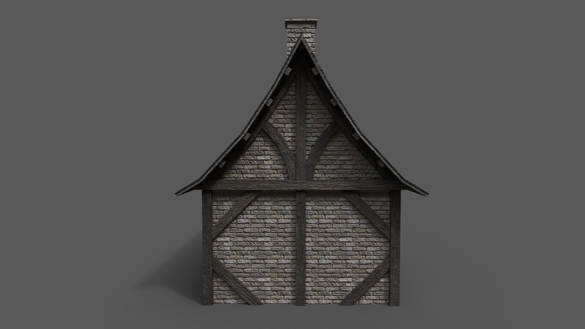 Medieval House 1 Low-poly 3D model_6